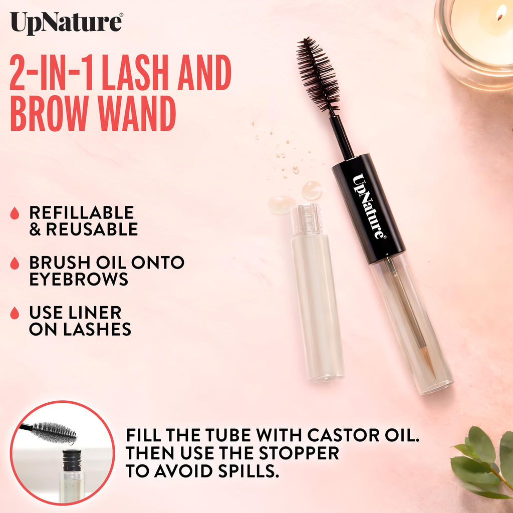 UpNature Organic Castor Oil Cold Pressed Glass Bottle 16oz - 100% Pure USDA Certified, Hexane Free - For Face, Hair & Skin